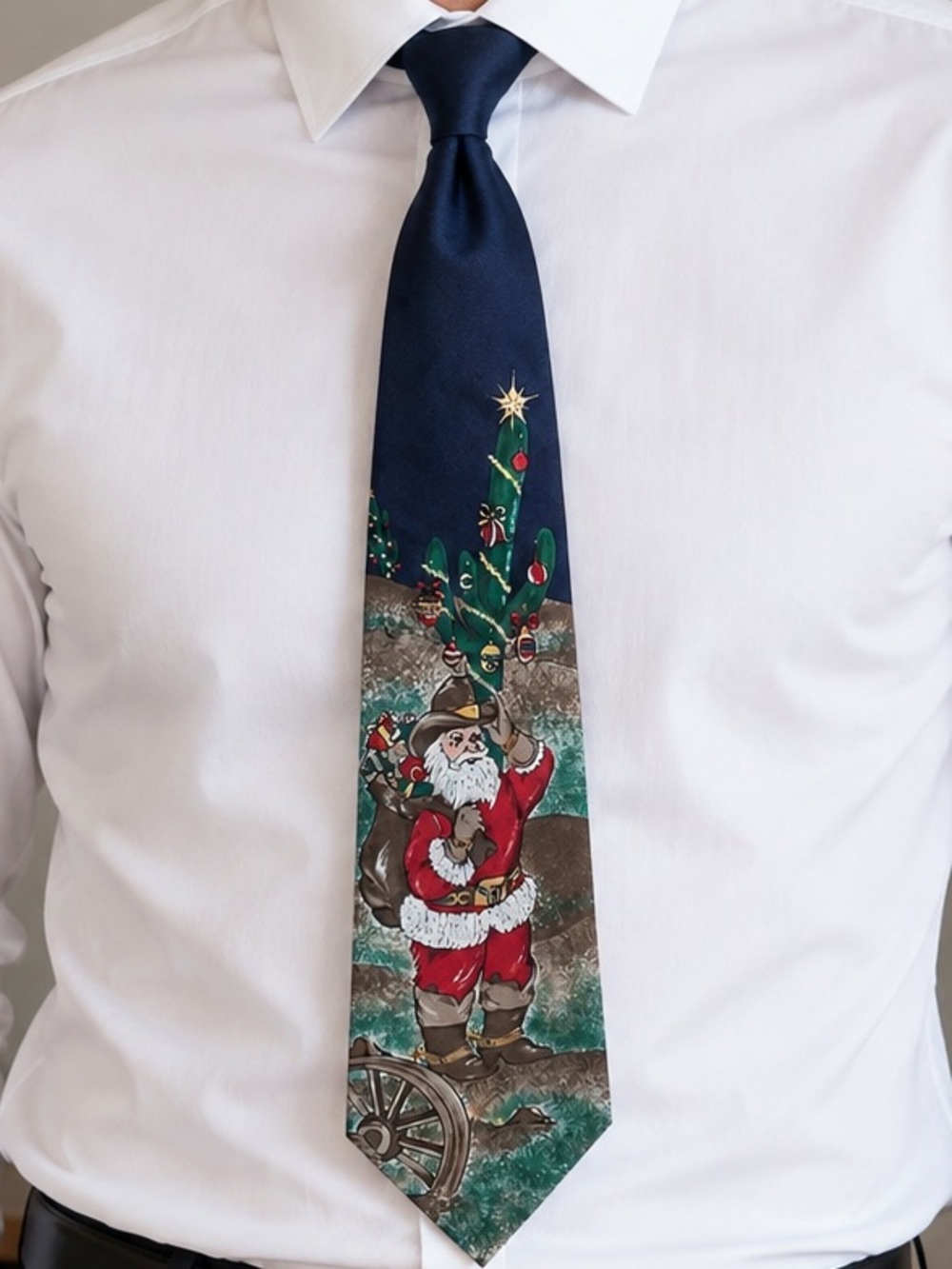 American Traditions Cowboy Santa Christmas Holiday Novelty Necktie
